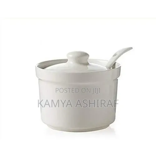 White Ceramic Sugar Bowl