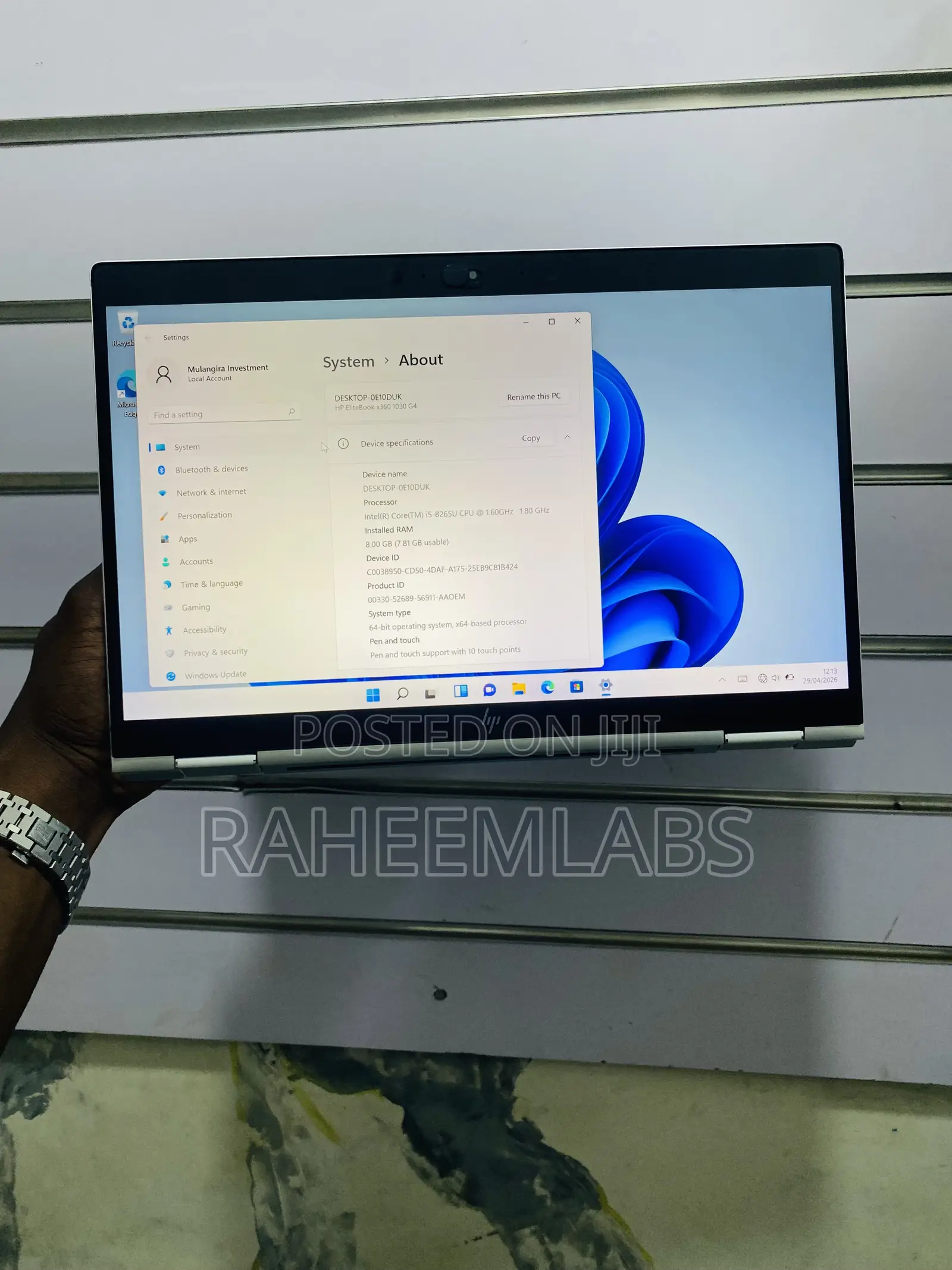 New Laptop HP EliteBook x360 1030 G4 8GB Intel Core i5 SSD 256GB
