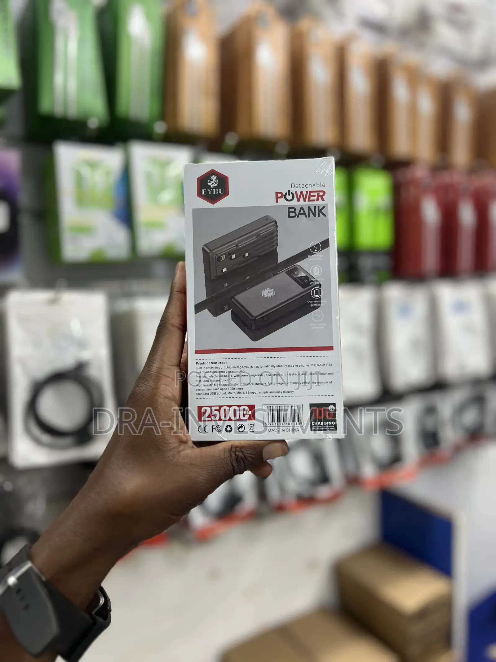 Original 25000mah Eydu Power Bank | 4 Built-in Charging Cables