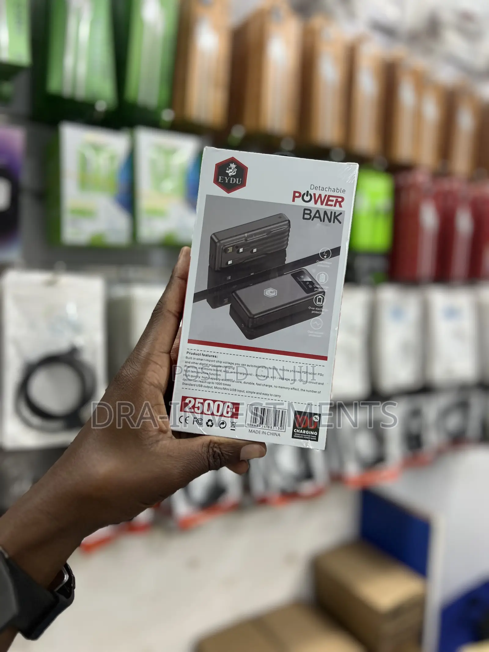 Original 25000mah Eydu Power Bank | 4 Built-in Cables | Fast Charging
