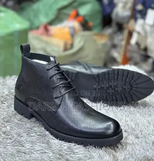 Black Leather Chukka-Style Boots
