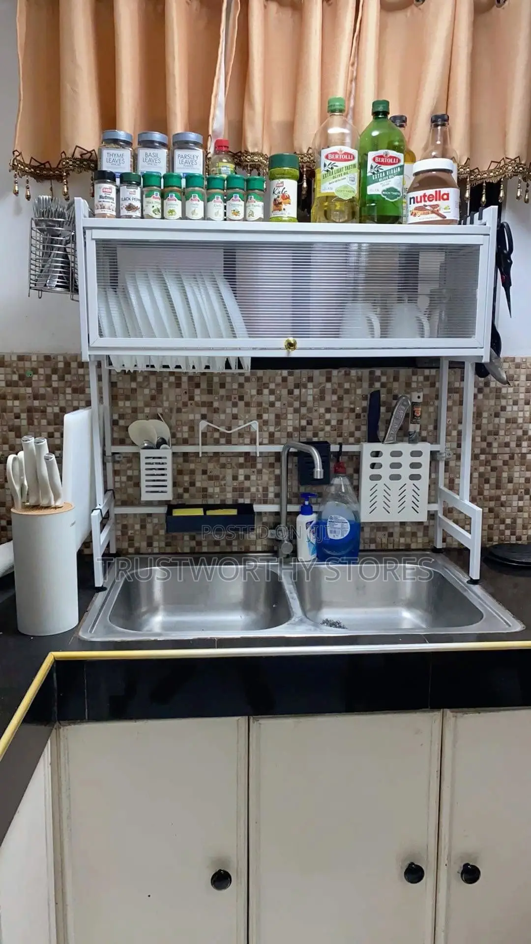 White Over the Sink Dish Rack - Large Capacity