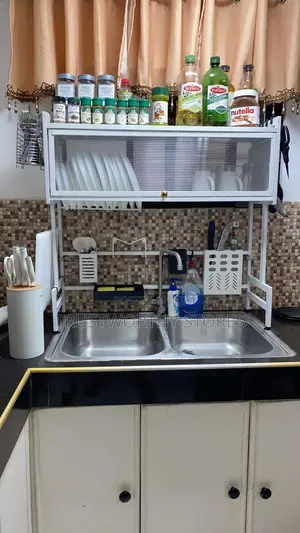White Over the Sink Dish Rack - Large Capacity