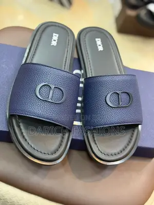 Dior Cd Icon Grained Calfskin Slides