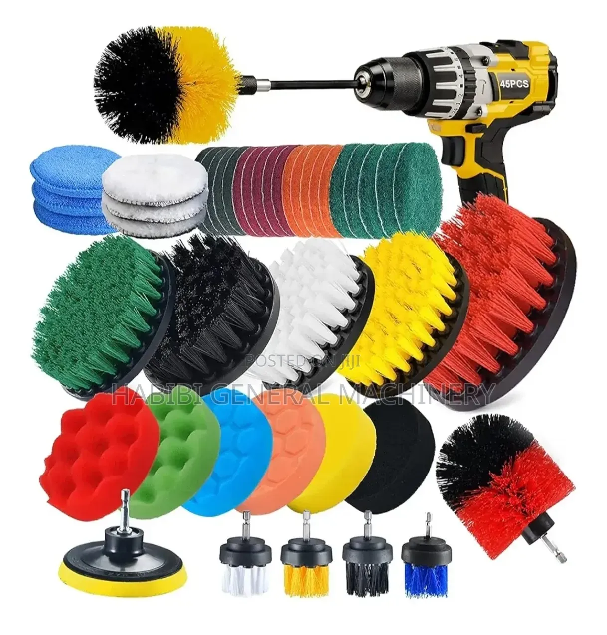 Drill Brush/Sponge Pads Attachments Car Detailing/Cleaning Kit