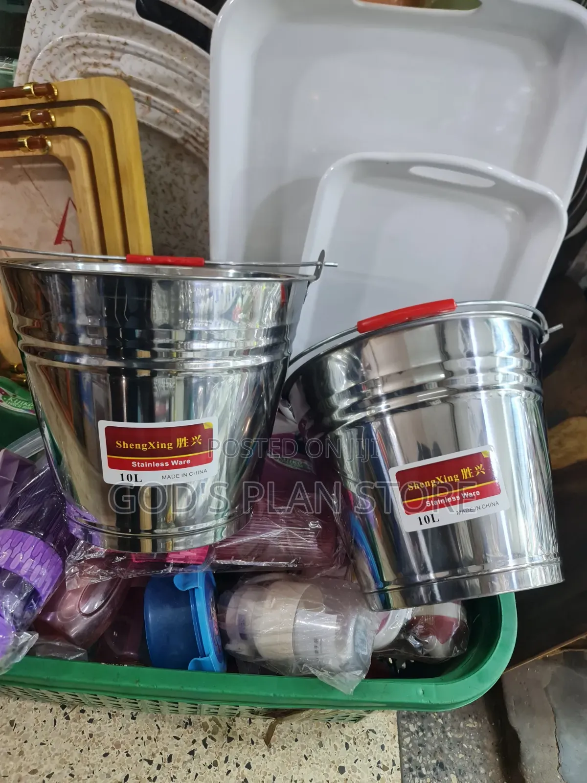 Shengxing Metallic Stainless Steel 10litres Buckets