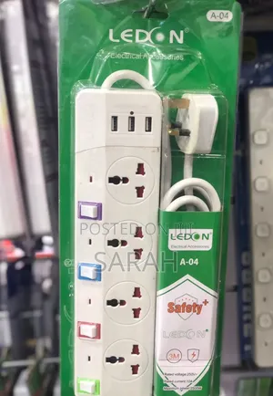 Ledon 4-Way Extension Socket