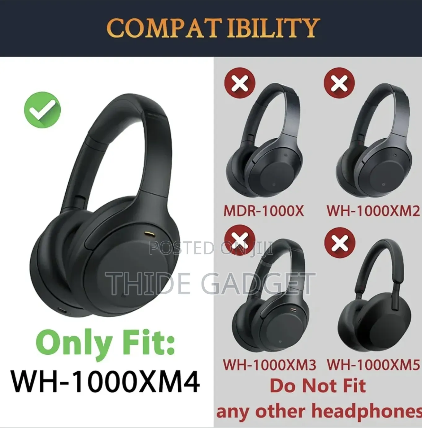 Sony Wh1000-Xm4 Replacement Earpads / Xm4 Ear Cushions Memory Foam