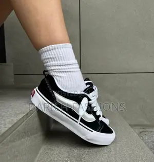 Vans Knu Skool Shoes in Black and White
