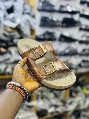 Comfortable Black Double-Strap Sandals – Adjustable Buckle