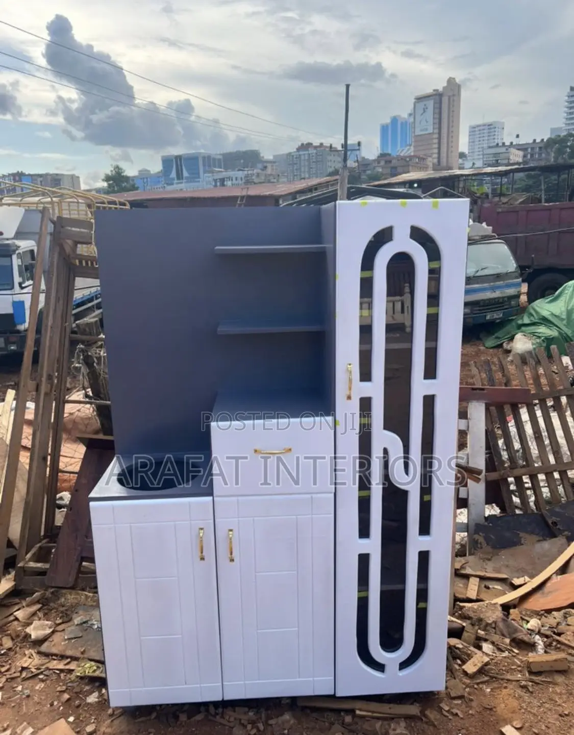 Sleek Urban Vanity With Statement Display Panel