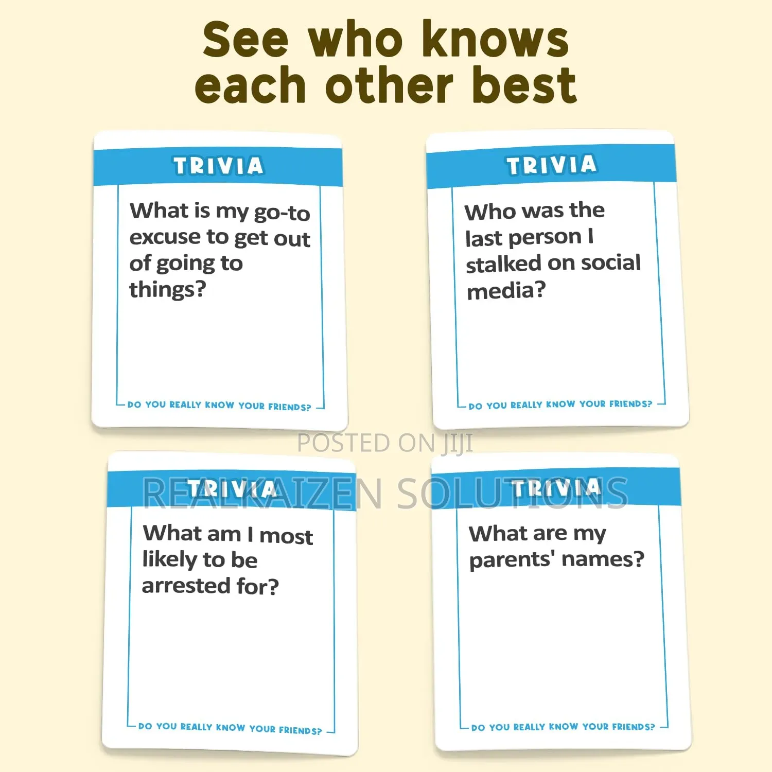 Do You Really Know Your Friends? – Fun Trivia Card Game