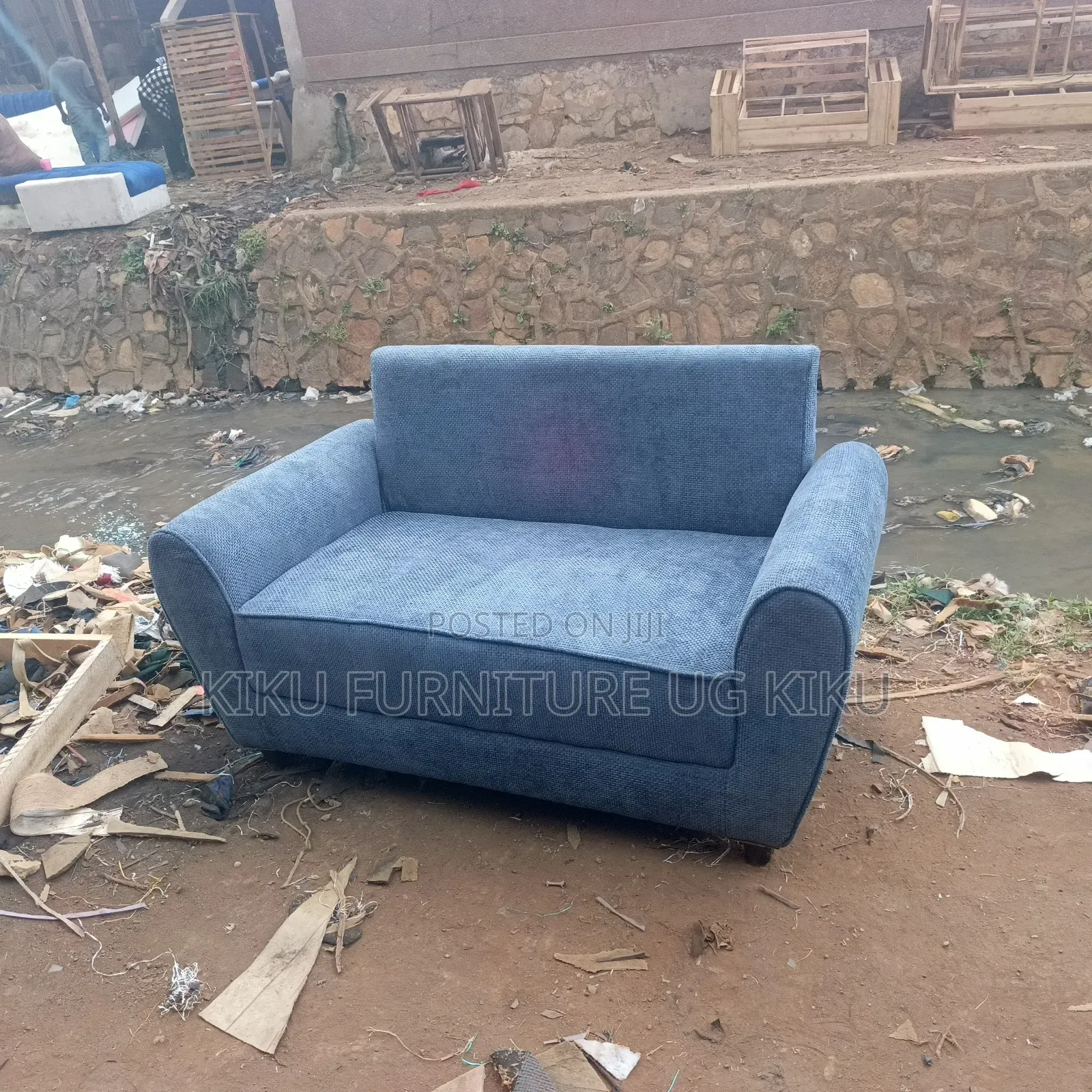 Gray Two Seater Sofa