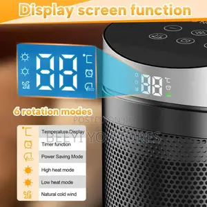 Portable Electric Space Heater With Remote Control Digital Display