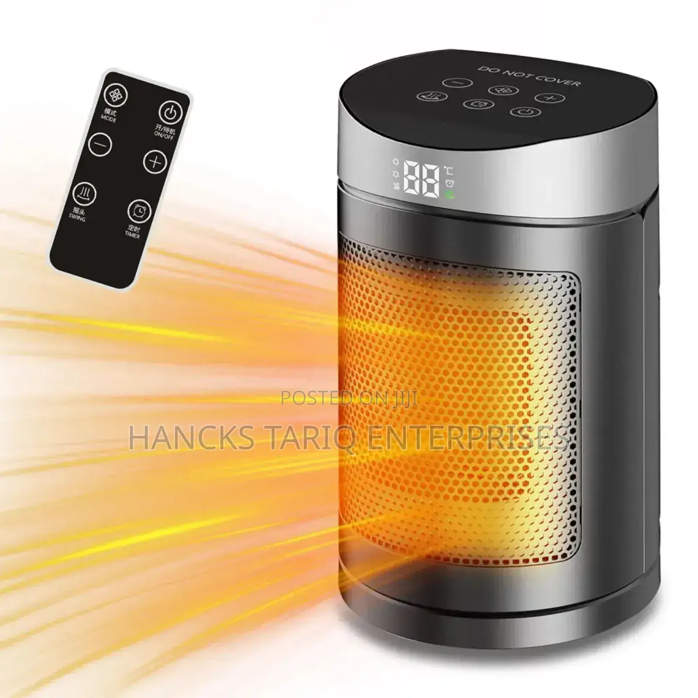 Portable Electric Space Heater With Remote Control Digital Display