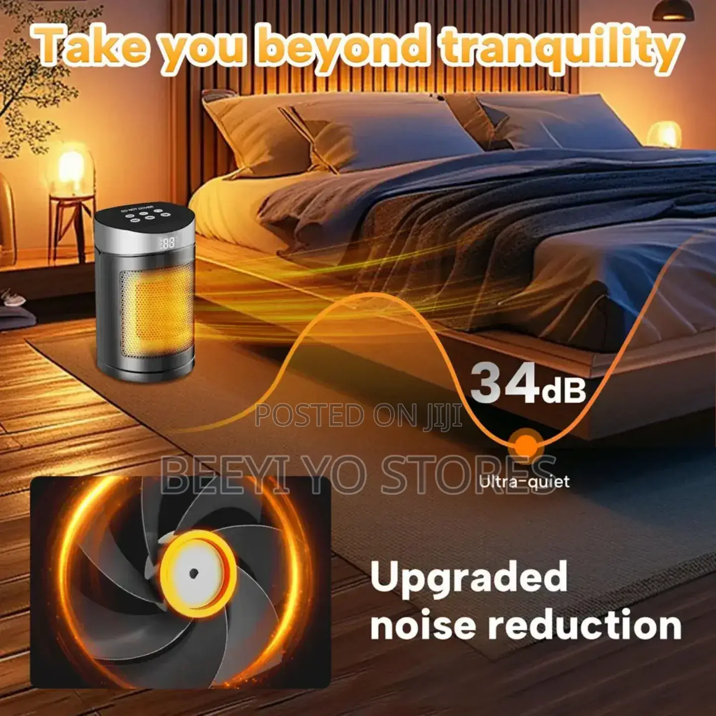Portable Electric Space Heater With Remote Control Digital Display