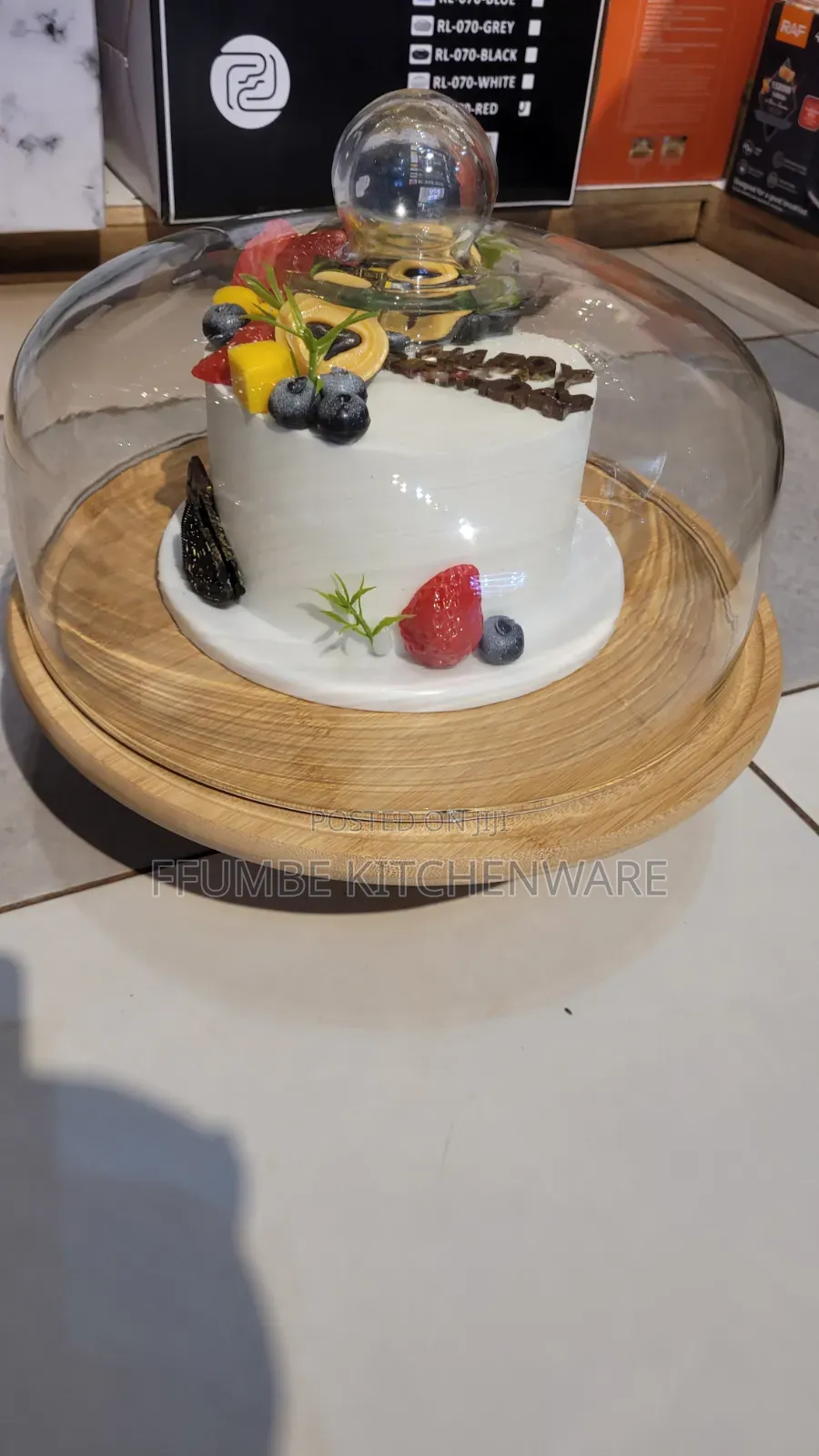 Cake Turner or Stand With Glass Cover