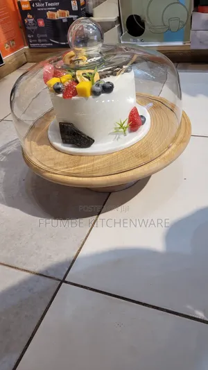 Cake Turner or Stand With Glass Cover
