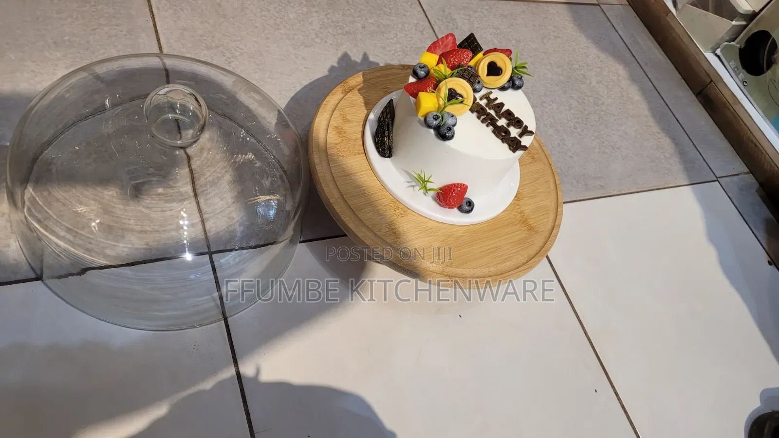 Cake Turner or Stand With Glass Cover
