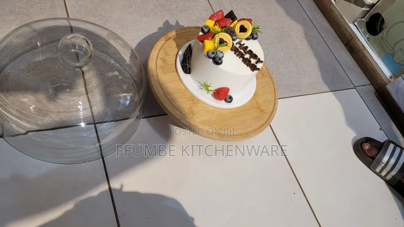 Cake Turner or Stand With Glass Cover