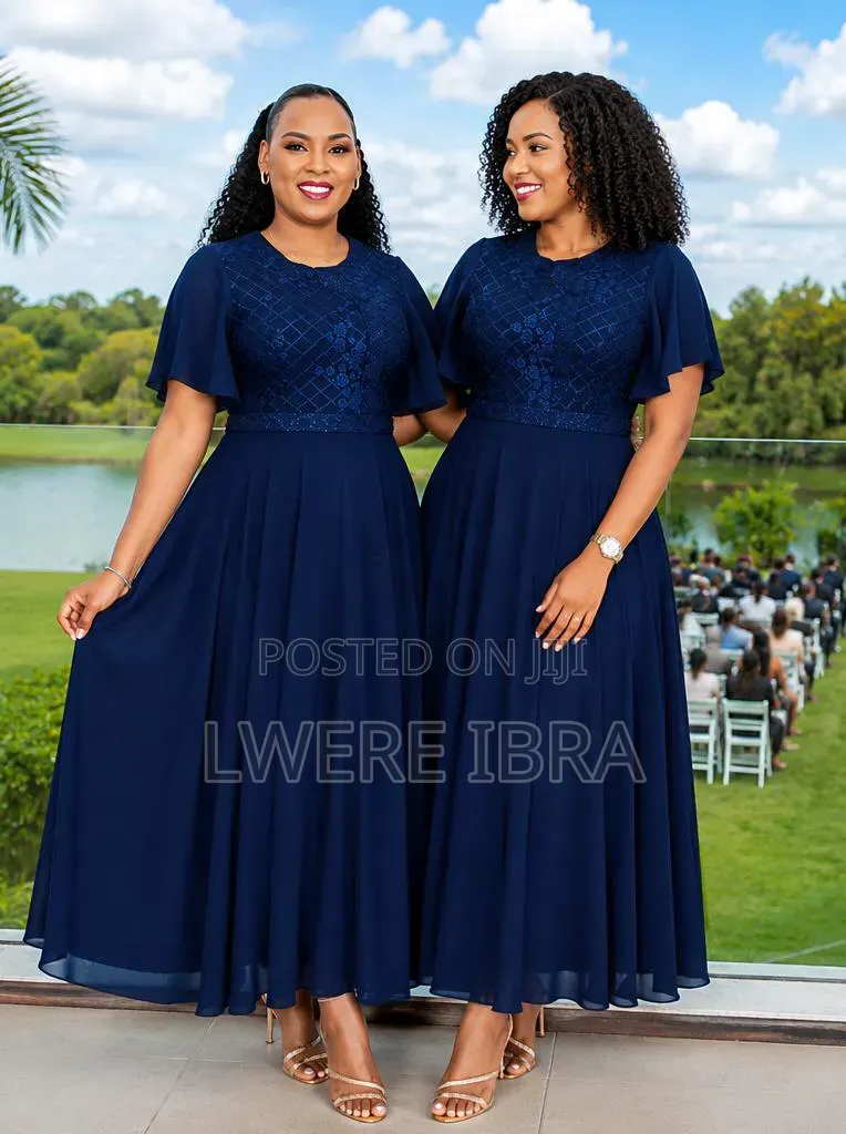 Navy Blue Long Party Dresses for Ladies