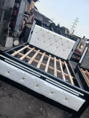 5by6 Brand New Bed Black in Colour and With White Stripes