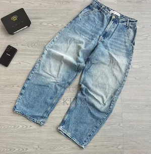 Baggy Denim Pants in Light Blue, Dark Blue, and Black Washes
