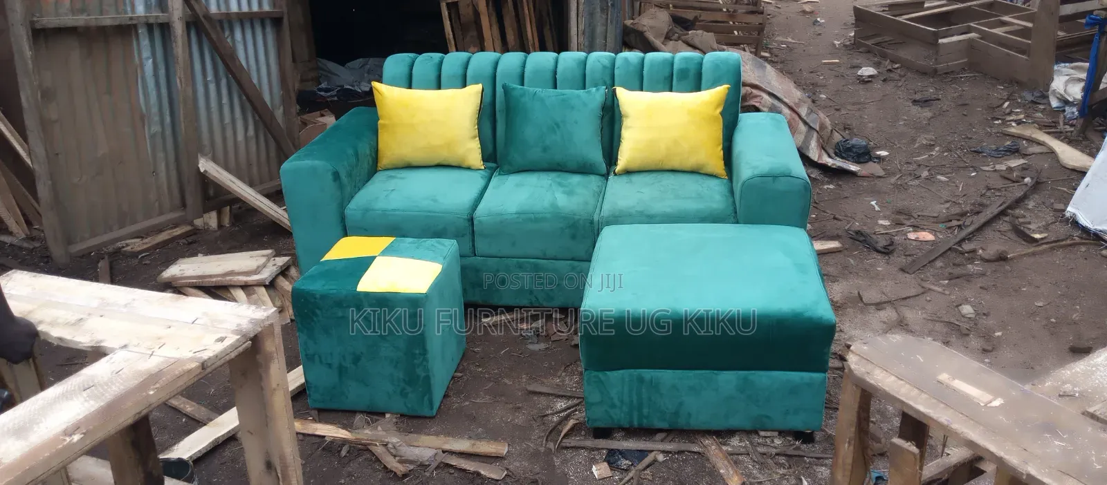 Three Seater Green Sofa Set on Market