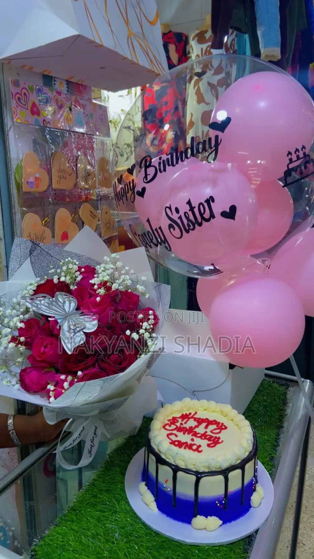 Flower ,Cake and Ballons