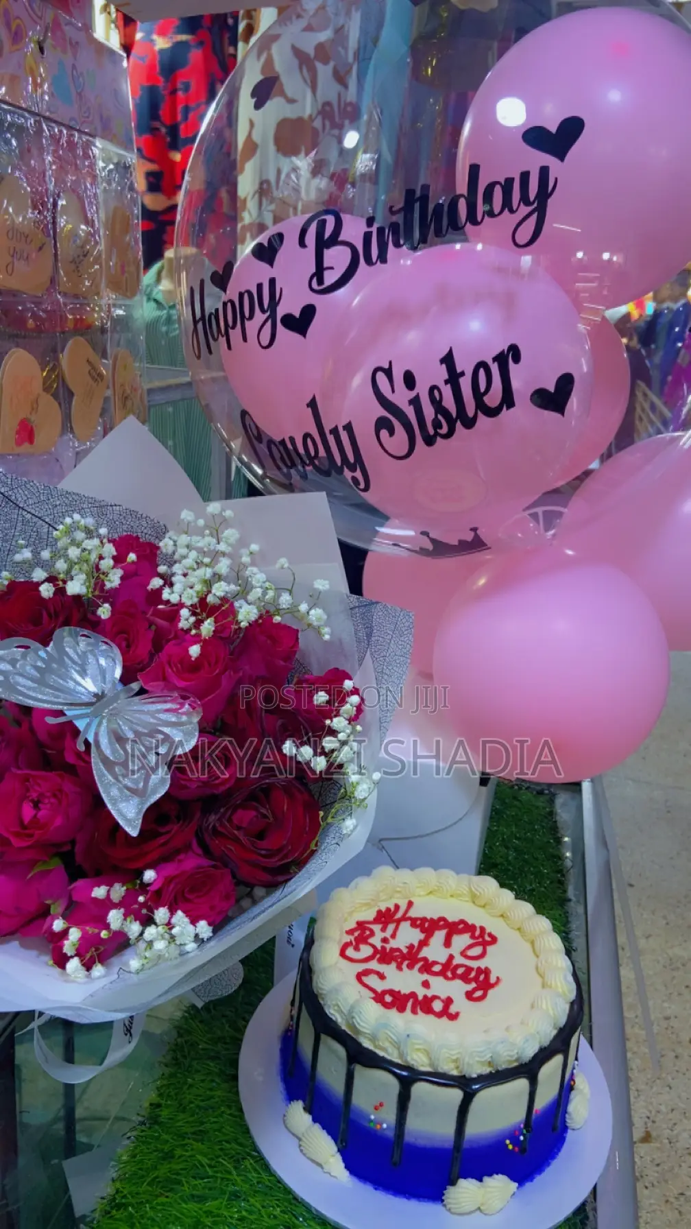 Flower ,Cake and Ballons