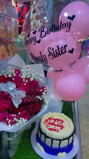Flower ,Cake and Ballons