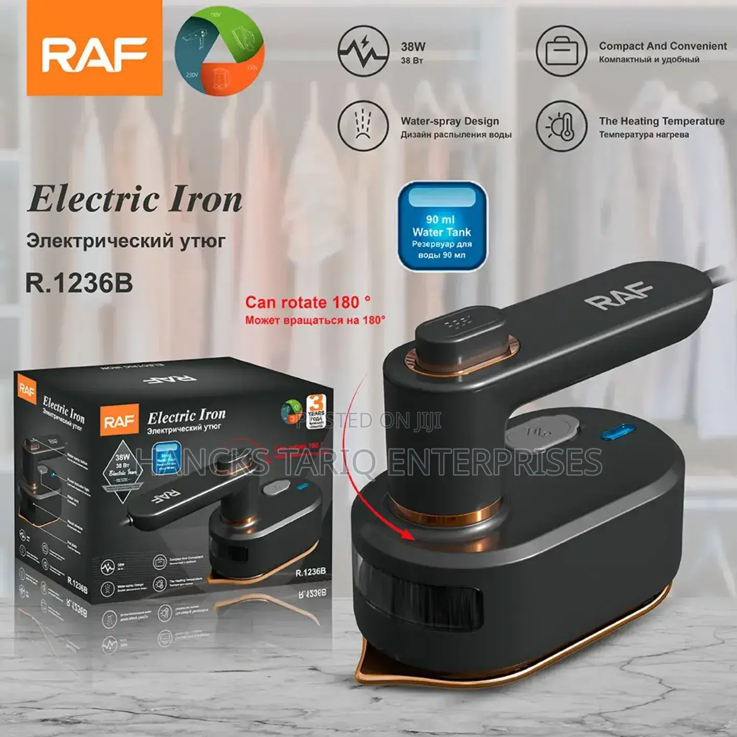 Portable Handheld Steam Iron – Compact Travel Garment Steamer