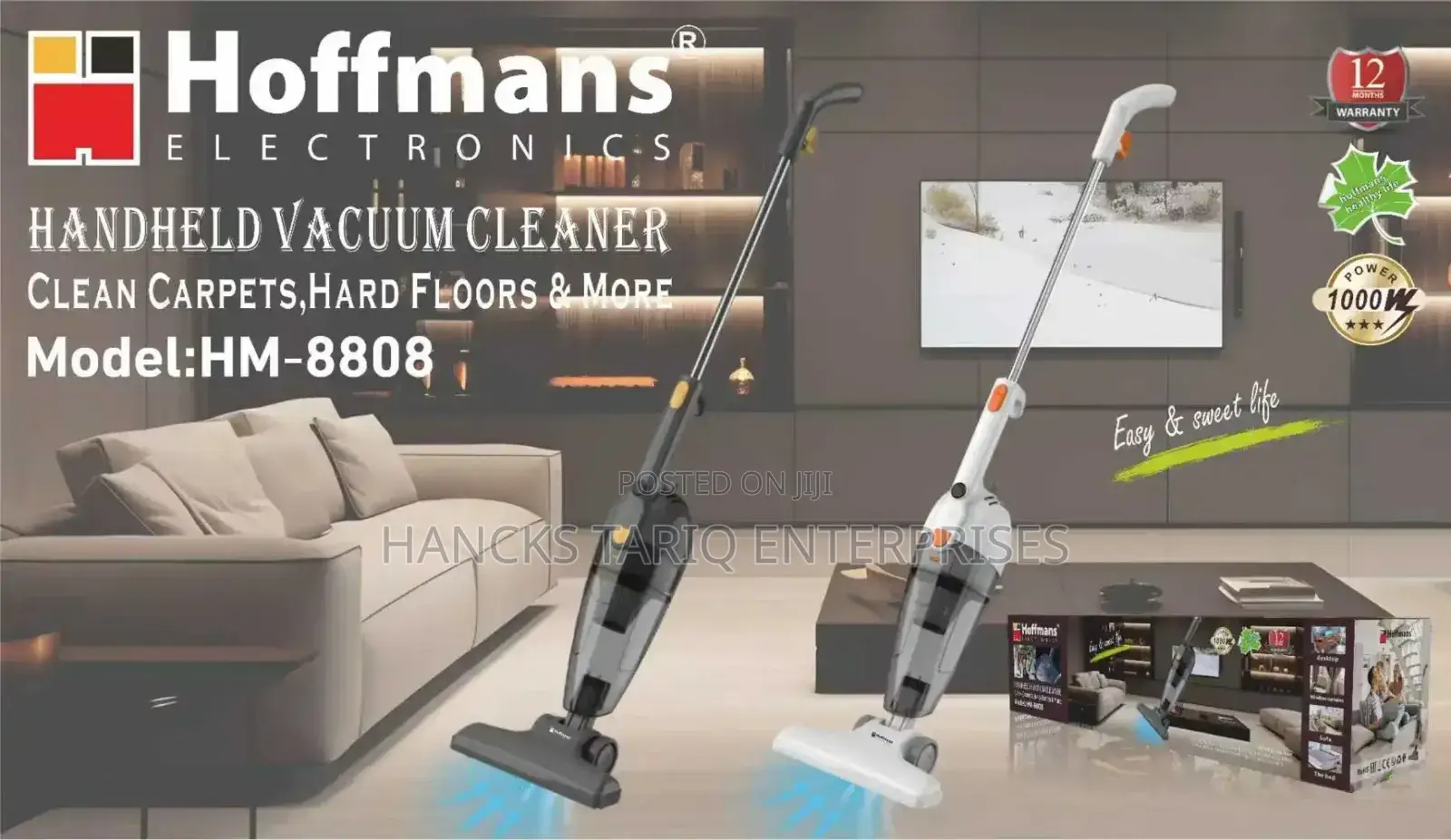 Hoffmans Electronics Handheld Vacuum Cleaner – Model Hm-8808 (1000w)