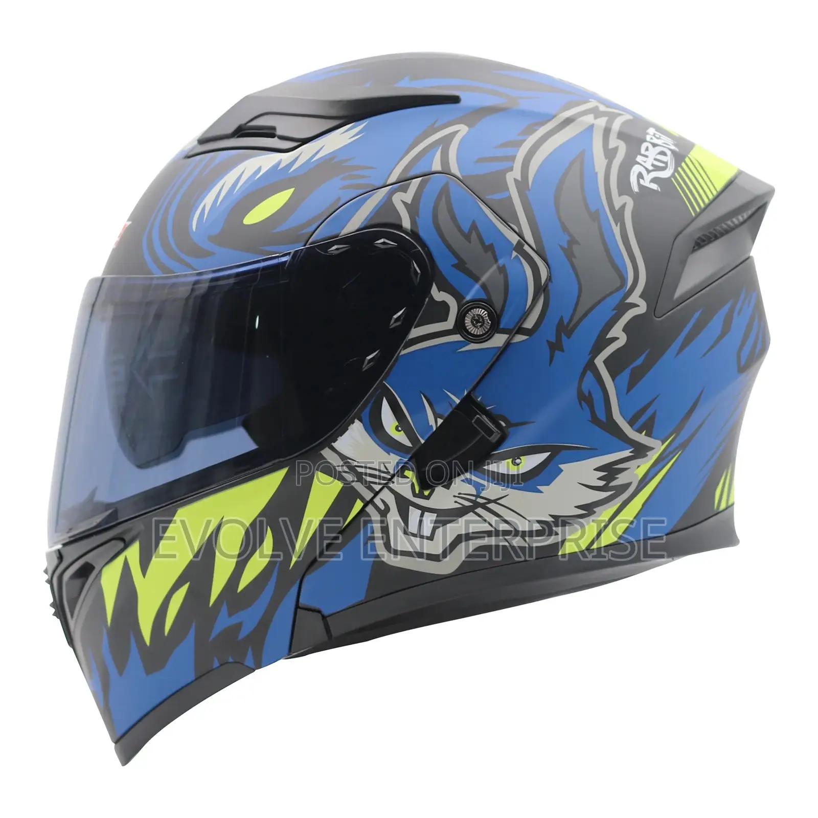 Integrated Full Face Motorcycle Helmet With Graphic