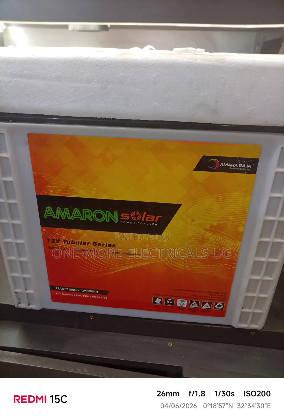 Amaron Tubular Battery 200ah/12volts