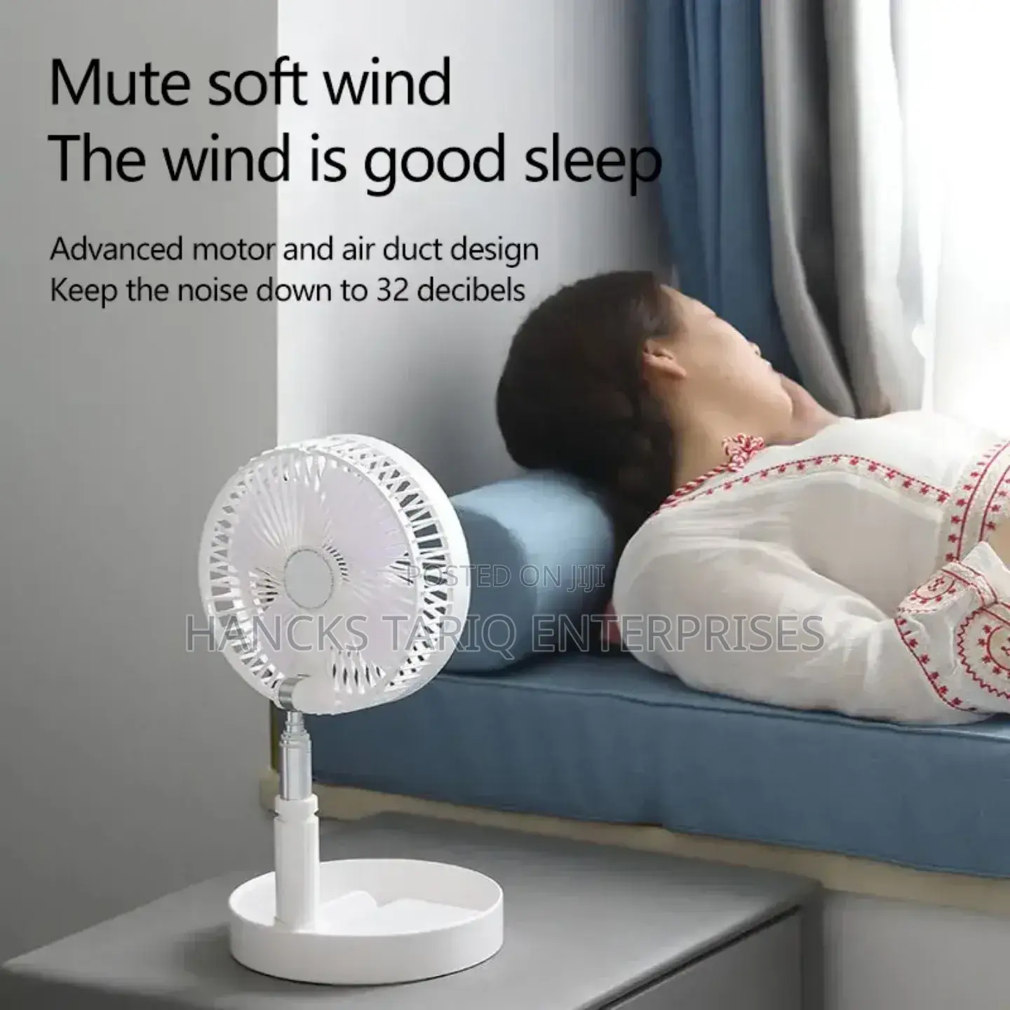 Portable Telescopic Folding Fan – Desktop Floor Standing Fan