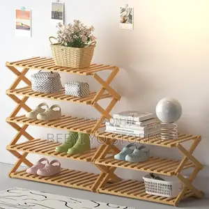Foldable Bamboo Shoe Rack – 6-Tier Large Capacity Storage Organizer