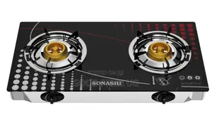 Sonashi Double Burner Stove Features 7mm Toughened Safety Glass Top
