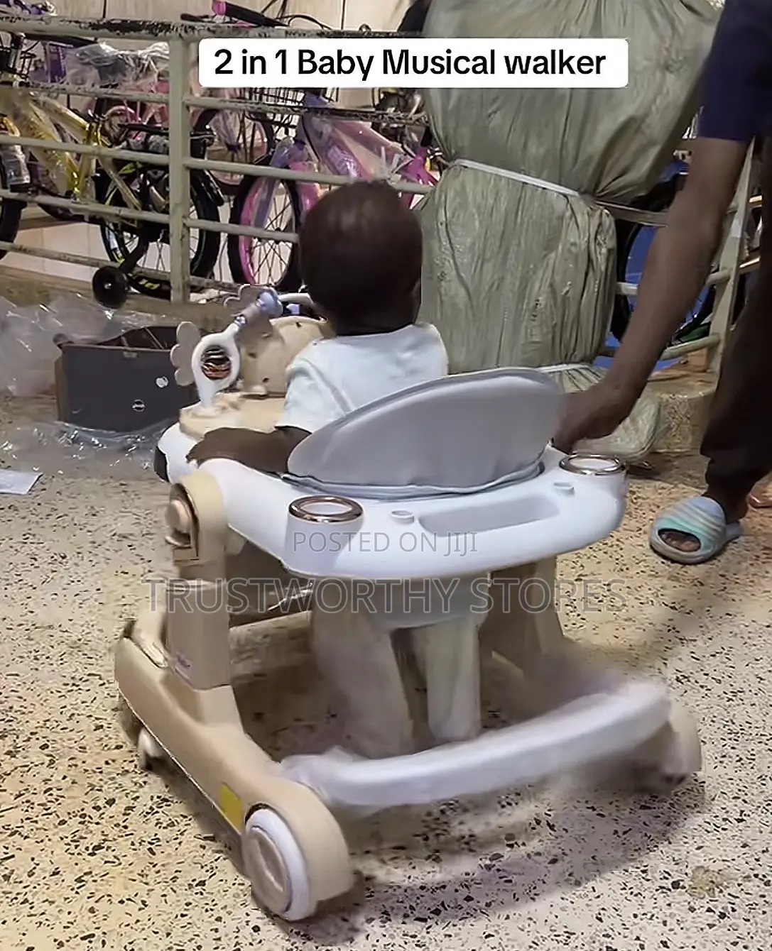 2 in 1 Adjustable Musical Baby Walker