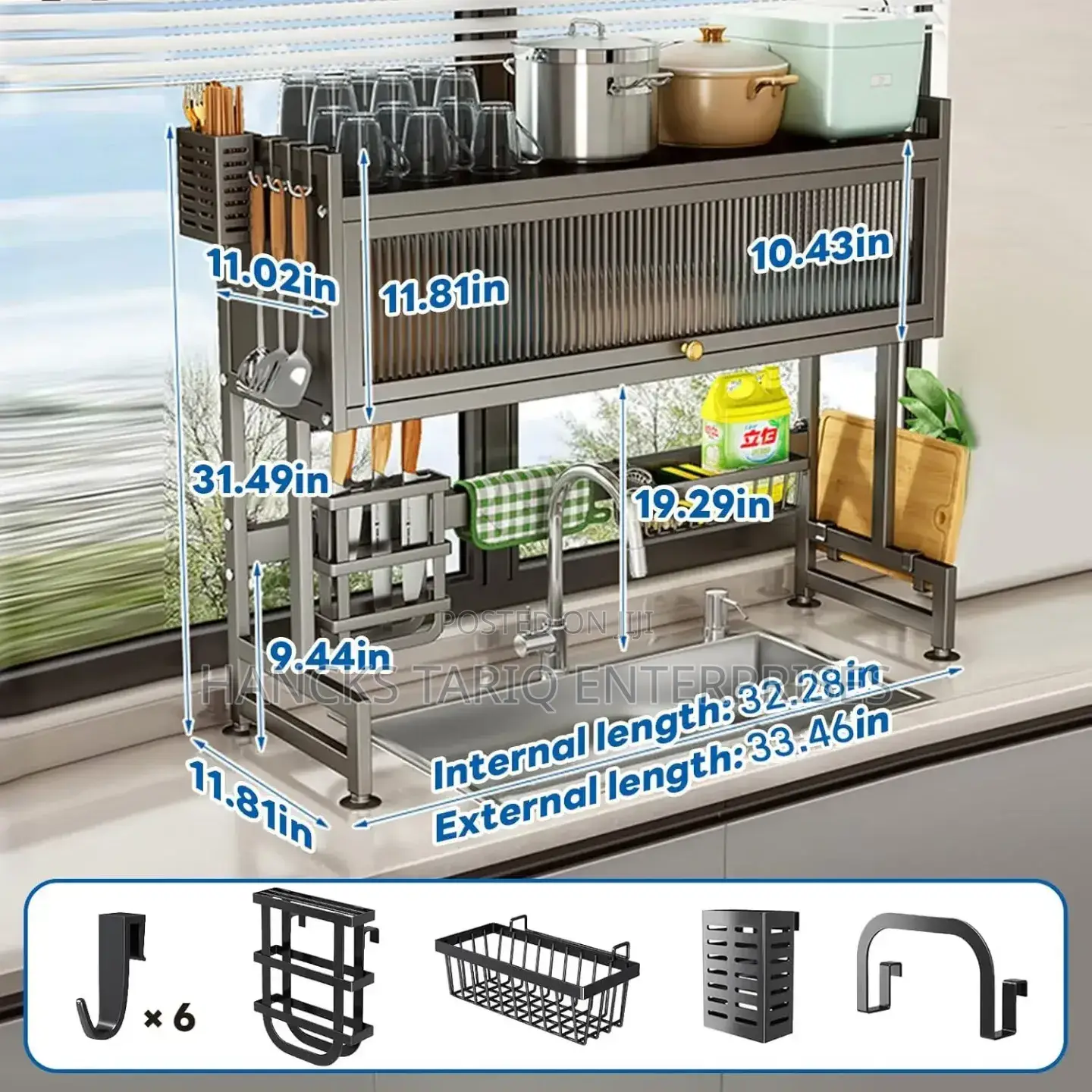 All-in-One Over-the-Sink Kitchen Storage Rack