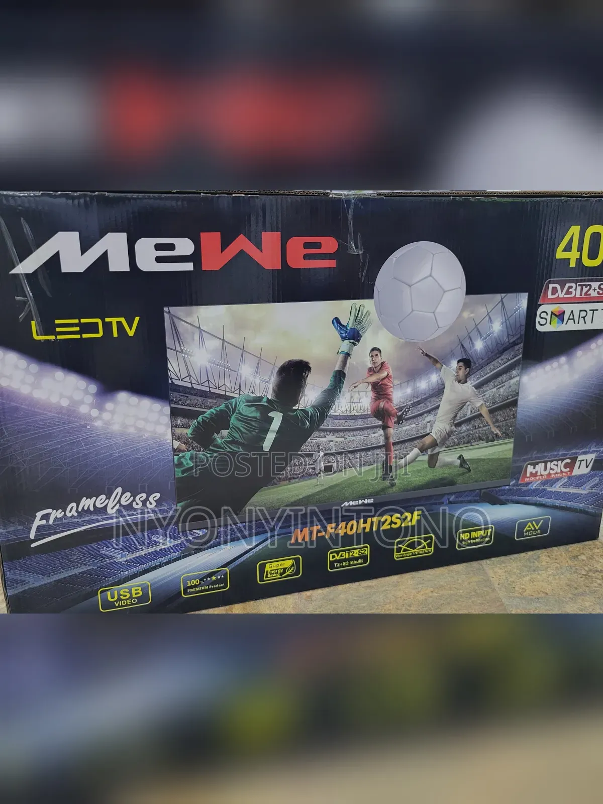 Mewe 43" Flameless Smart Android Tv With Inbuilt Free to Air Decoder