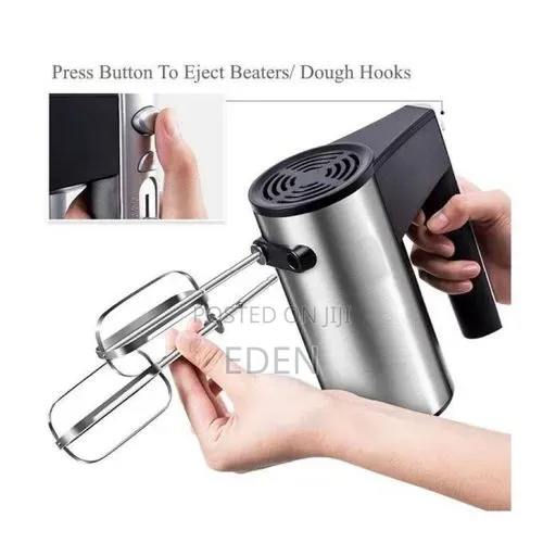 Hoffmans Hand Mixer Stainless Steel With Beaters Dough Hook