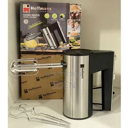 Hoffmans Hand Mixer Stainless Steel With Beaters Dough Hook
