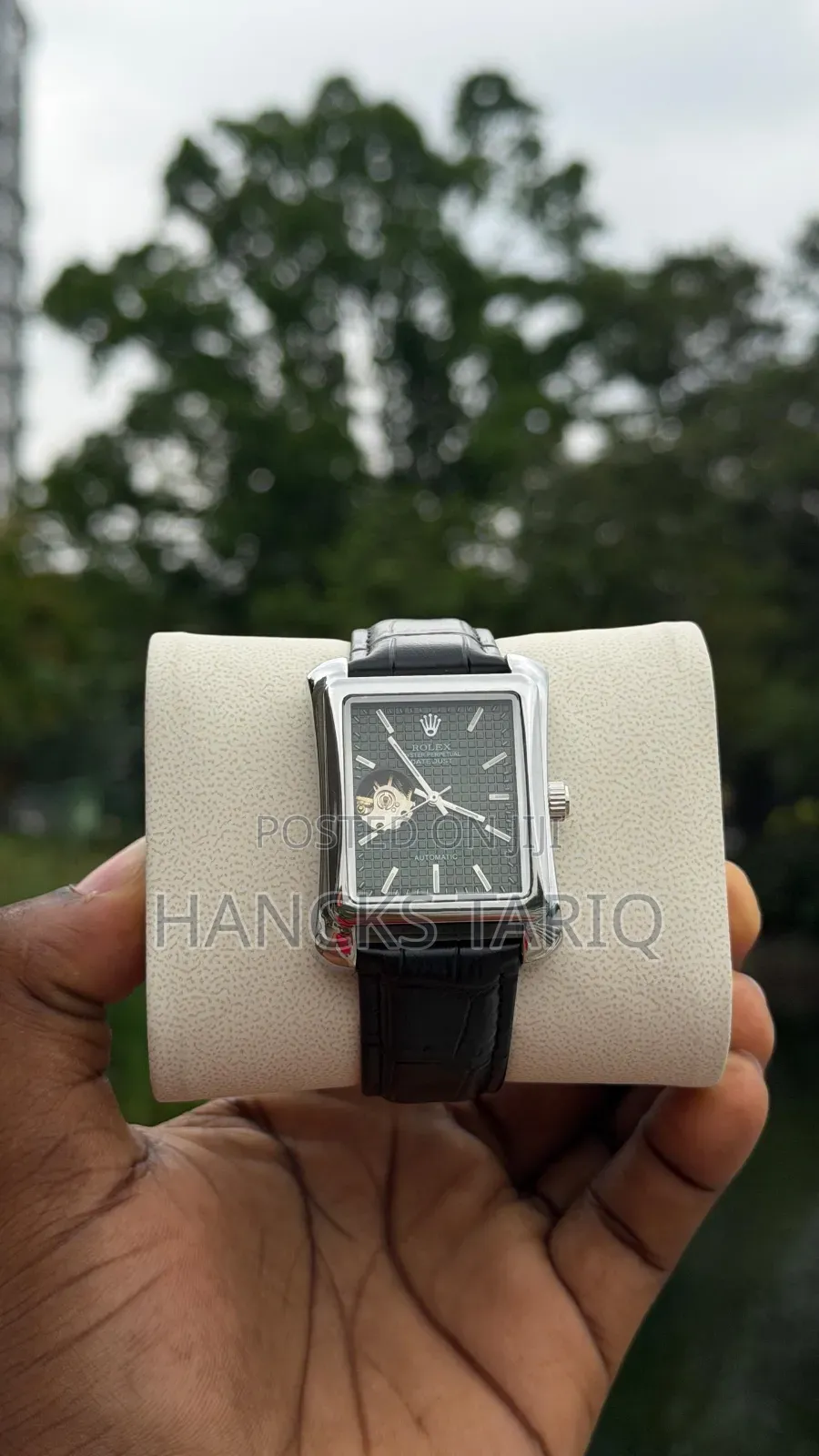 Elegant Rectangular Rolex-Style Automatic Watch