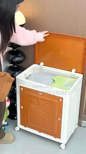 Foldable Plastic Clothes Storage Box With Wheels