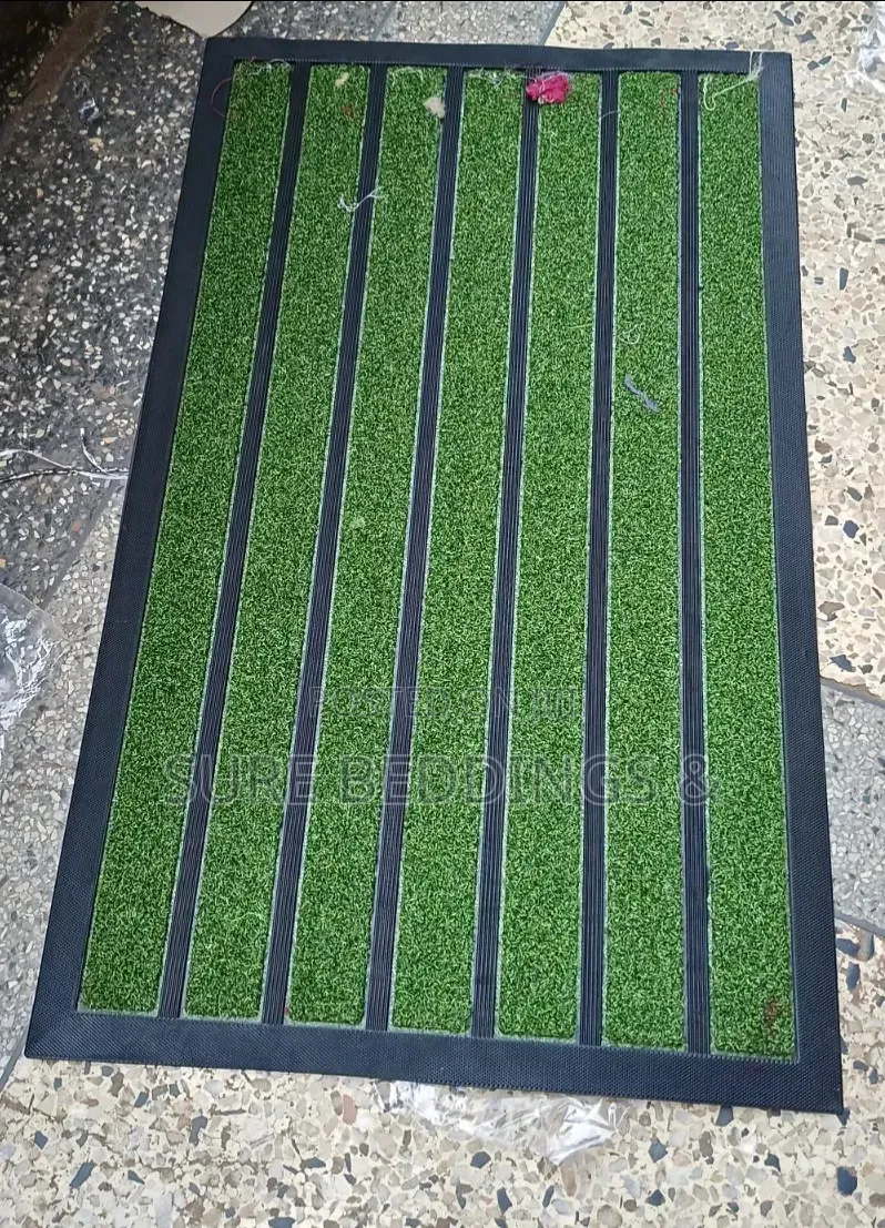 Green Stripe Door Mat