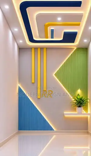Gypsum Ceiling Design in Nail Parlour Kyanja