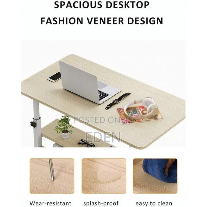 88x45.5x7.5cm Height Adjustable Overbed Corner Mobile Computer Work