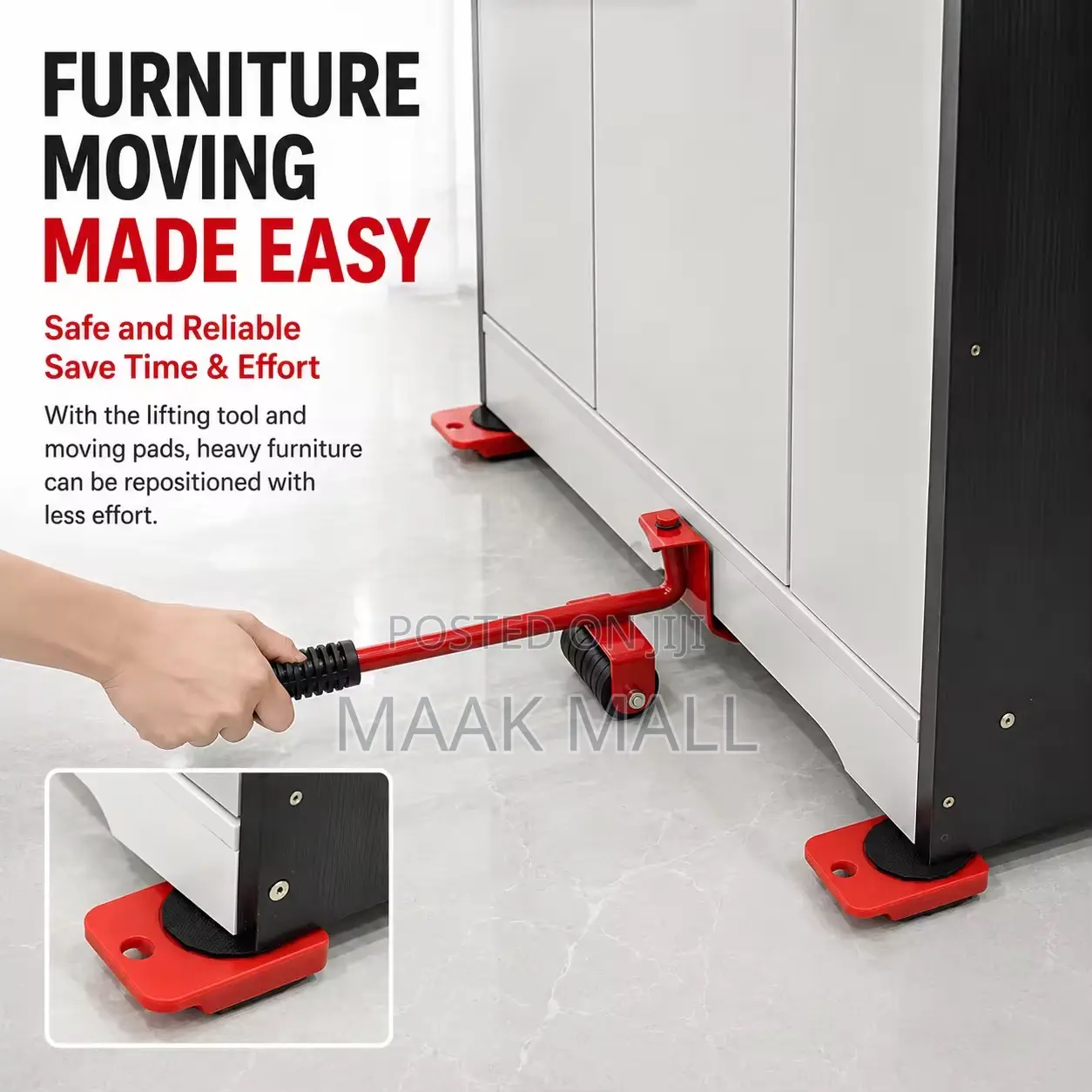 5pcs Heavy Duty Abs Moving Rollers