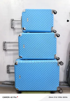 Executive Plastic Suitcases. 3 Pcs. Full Sets
